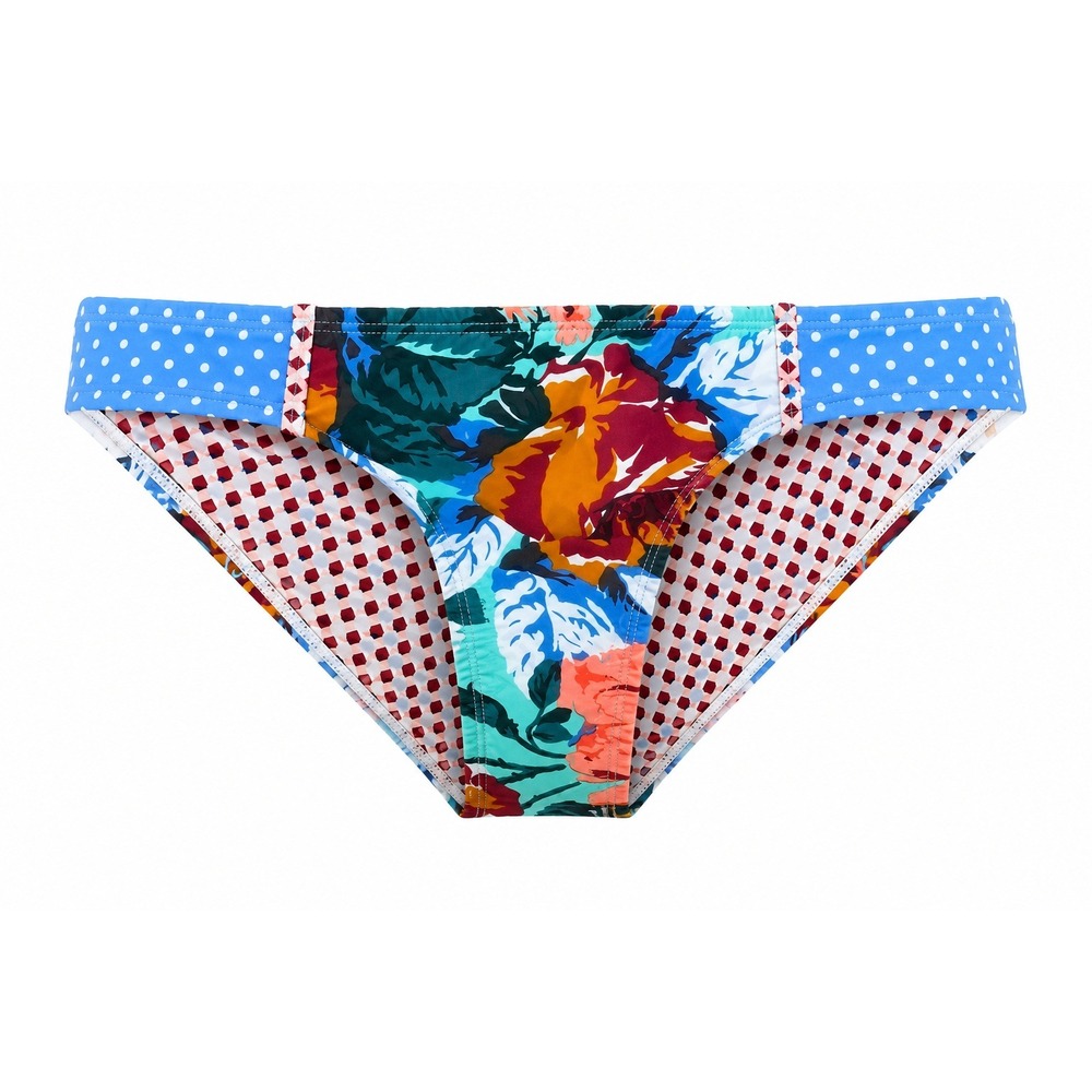 Social Angel Wanderlands Bikini Bottom XS Mixed Floral Boho Low Rise Swim Bottom